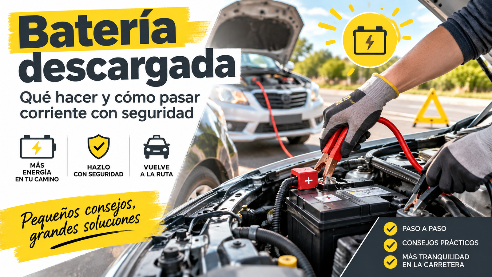 Batería descargada: qué hacer y cómo pasar corriente con seguridad